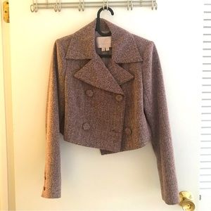 Gal Meets Glam cropped lilac pea coat